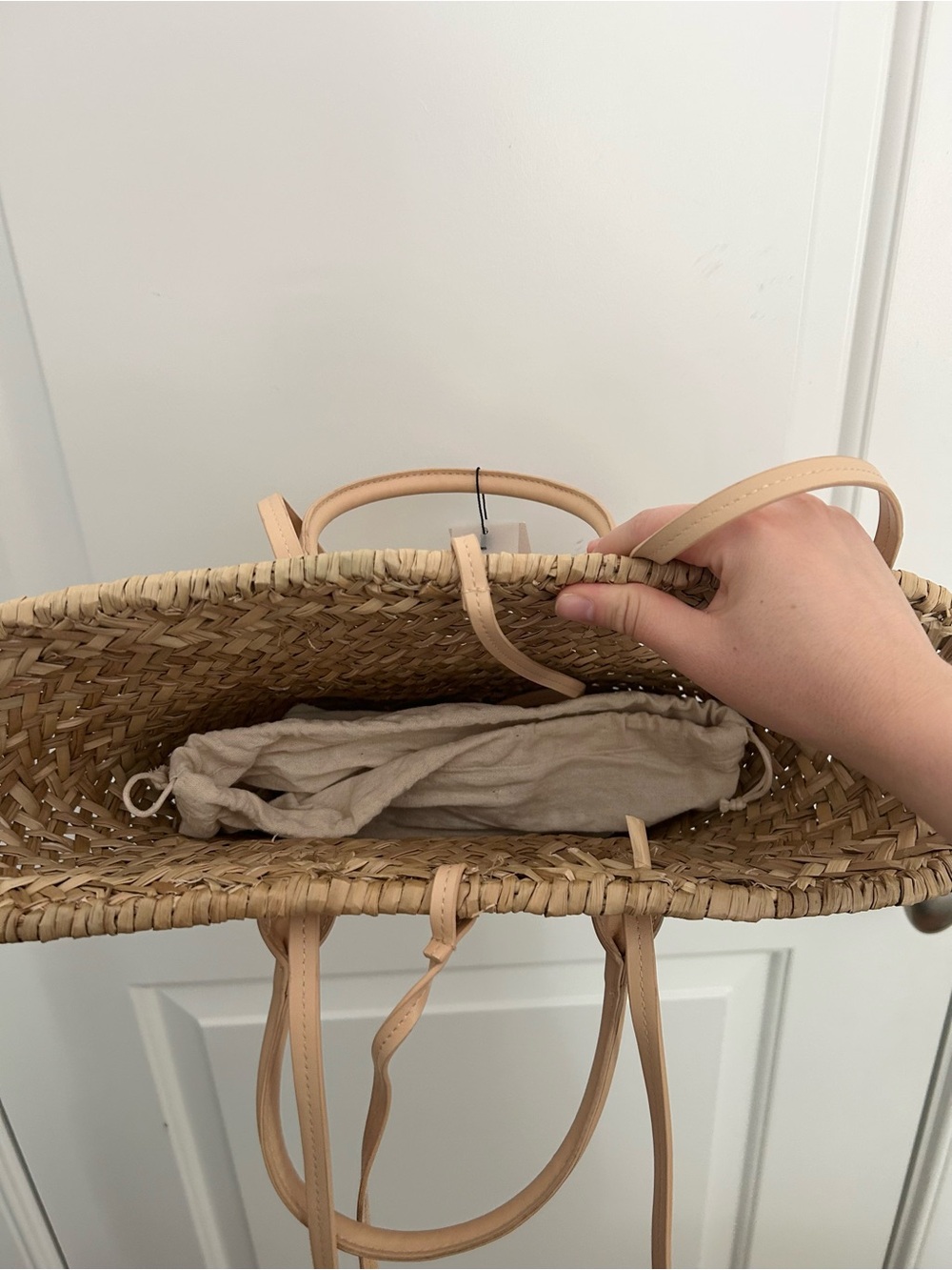Mango NWT Rattan Raffia Woven Summer Boho Shoulder Bag - Picture 4 of 6